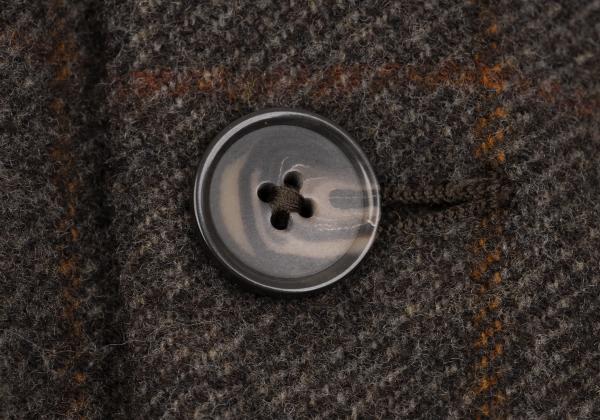 Papas Wool Check Tailored Blazer Mocha Brown Size 50