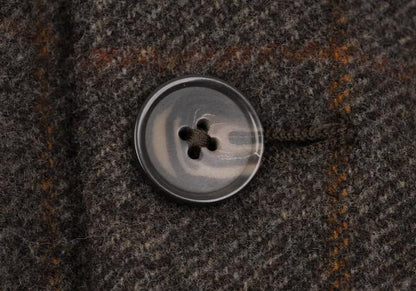 Papas Wool Check Tailored Blazer Mocha Brown Size 50