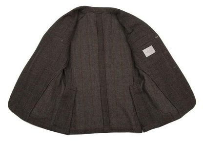 Papas Wool Check Tailored Blazer Mocha Brown Size 50