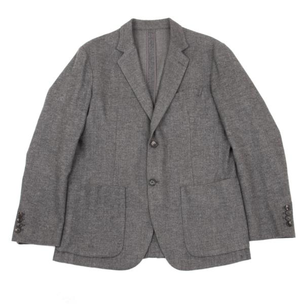 Papas Loro Piana Wool Cotton Tailored Blazer Gray Size M