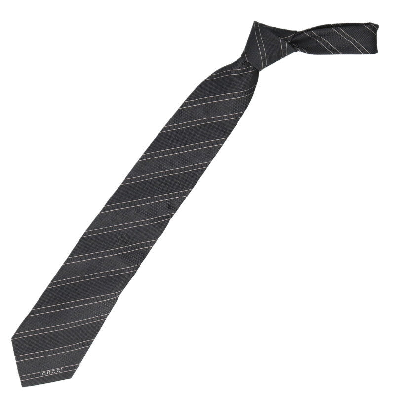 GUCCI Logo Silk Tie Black Size ONE SIZE