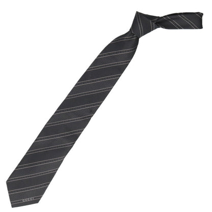 GUCCI Logo Silk Tie Black Size ONE SIZE