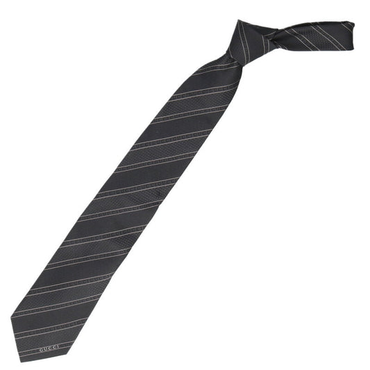 GUCCI Logo Silk Tie Black Size ONE SIZE
