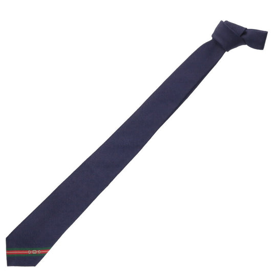 GUCCI Interlocking G Horsebit Silk Tie Navy Size ONE SIZE