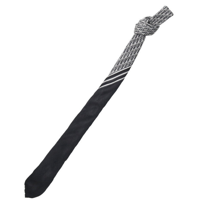 DIOR Oblique Silk Tie Black Size ONE SIZE