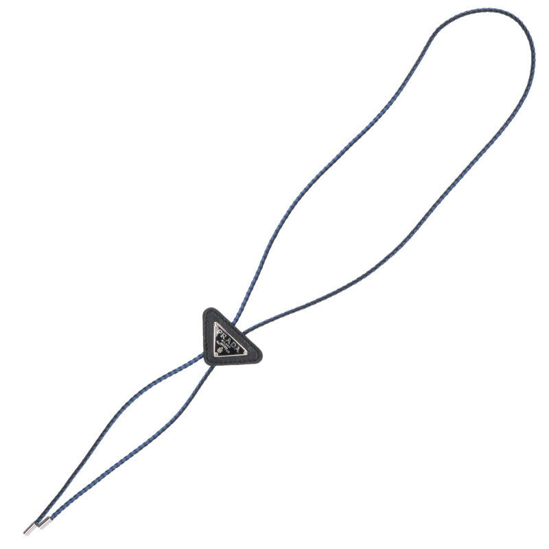 PRADA Triangle Logo Plate Bolo Tie Black/Silver