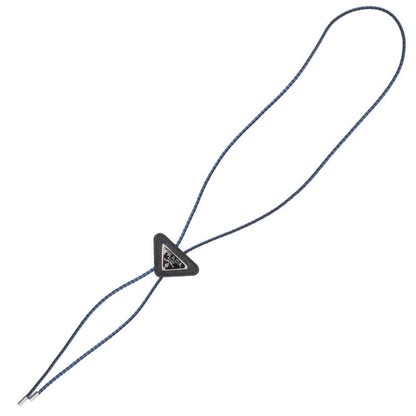 PRADA Triangle Logo Plate Bolo Tie Black/Silver