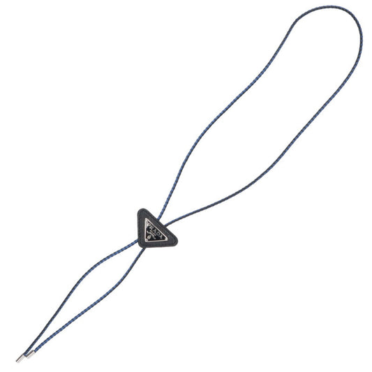 PRADA Triangle Logo Plate Bolo Tie Black/Silver