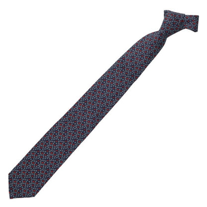 HERMES All-over Pattern Silk Tie Navy Size ONE SIZE