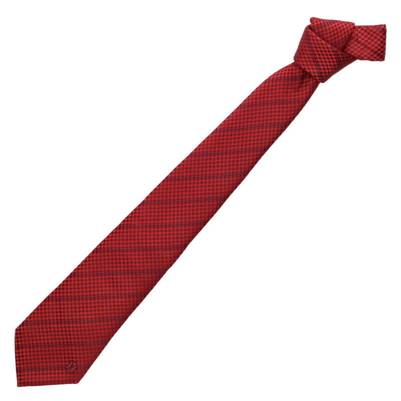 Louis Vuitton Micro Damier Regimental Tie Red