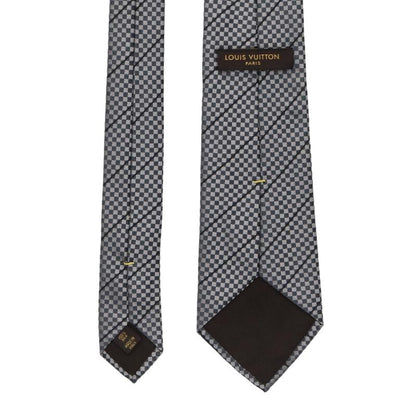 Louis Vuitton Micro Damier Regimental Tie Gray
