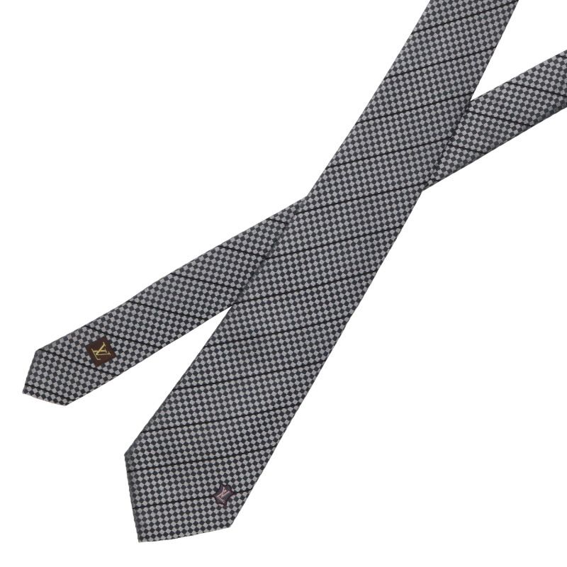 Louis Vuitton Micro Damier Regimental Tie Gray