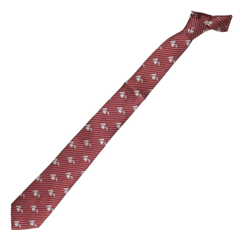 DIOR Red All-Over Striped Silk Tie Size ONE SIZE