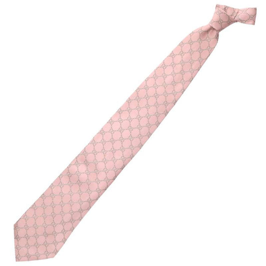 GUCCI Pink GG Pattern Silk Tie Size ONE SIZE