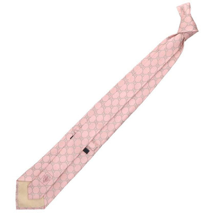 GUCCI Pink GG Pattern Silk Tie Size ONE SIZE