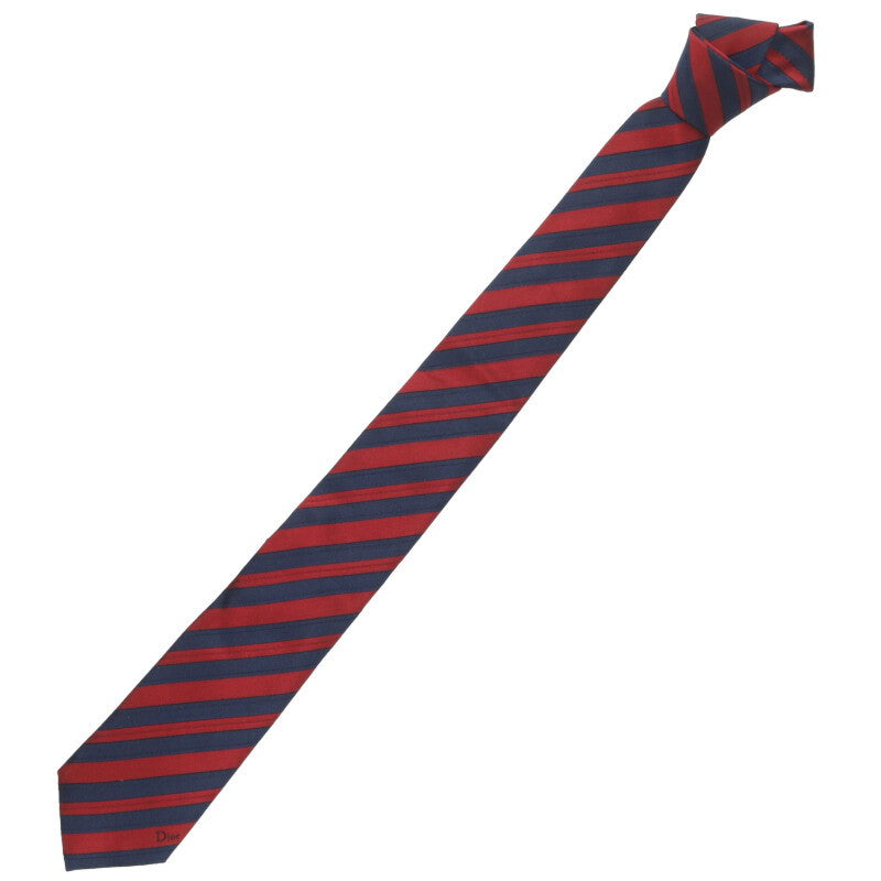 DIOR 26SS Regimental Silk Tie Red/Navy Size ONE SIZE