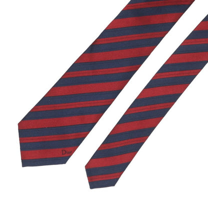 DIOR 26SS Regimental Silk Tie Red/Navy Size ONE SIZE Multi