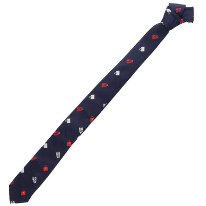 THOM BROWNE Multi-motif Embroidered Tie Navy Size ONE SIZE