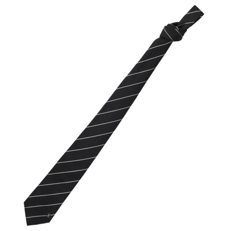 LOUISVUITTON Black Micro Damier Silk Tie