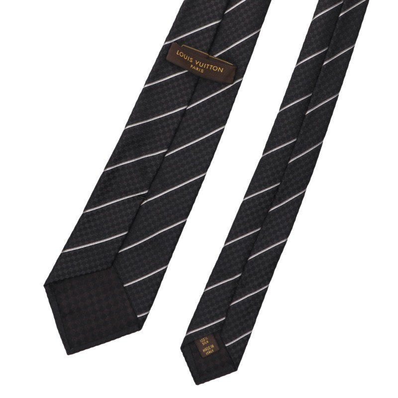 LOUISVUITTON Black Micro Damier Silk Tie