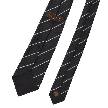 LOUISVUITTON Black Micro Damier Silk Tie