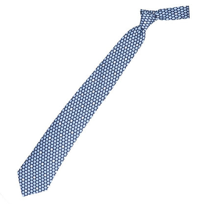 HERMES Light Blue Silk Patterned Tie