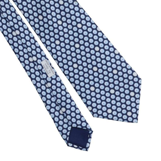 HERMES Light Blue Silk Patterned Tie