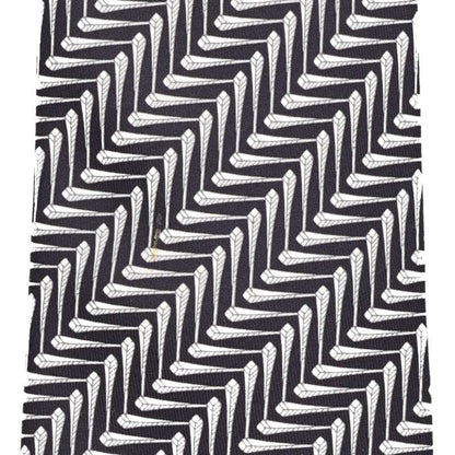 HERMES Silk Patterned Tie (Black/White) Multi