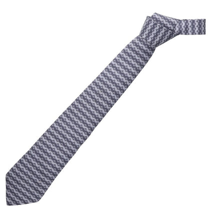 HERMES Silk All-Over Pattern Tie Gray