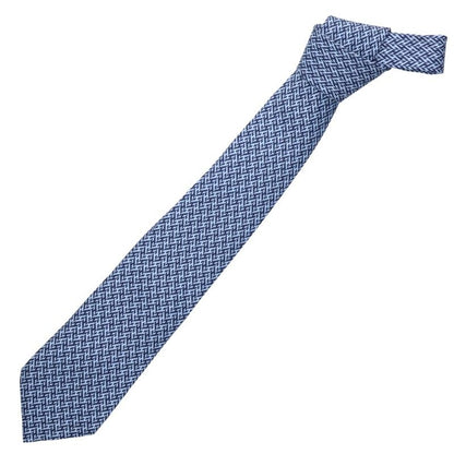 HERMES Silk Patterned Tie (Light Blue)