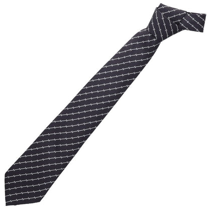 HERMES Silk All-Over Pattern Tie Dark Navy/Lt Blue