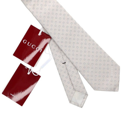 GUCCI Silk Bit Pattern Tie Gray