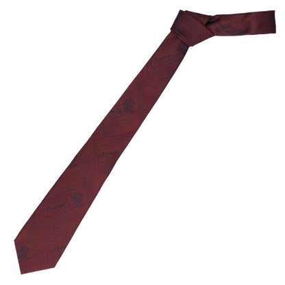Berluti Calligraphy Wool Silk Tie Bordeaux