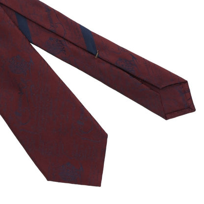 Berluti Calligraphy Wool Silk Tie Bordeaux