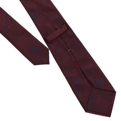 Berluti Calligraphy Wool Silk Tie Bordeaux