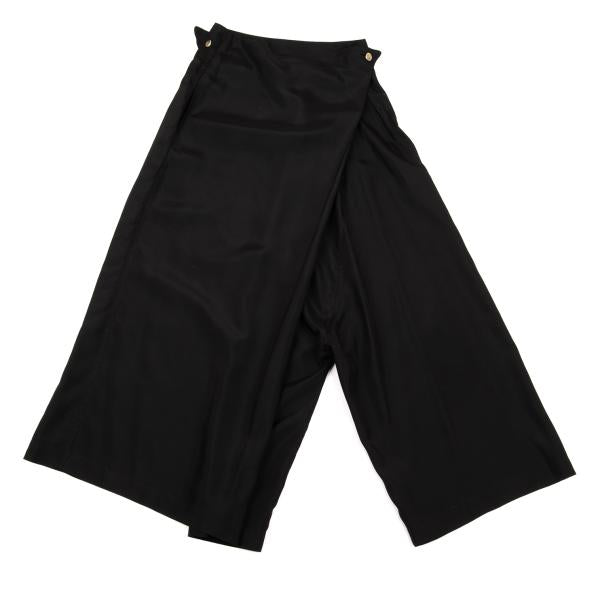 ISSEY MIYAKE Silk Cupro Asymmetrical Pants Black Size M