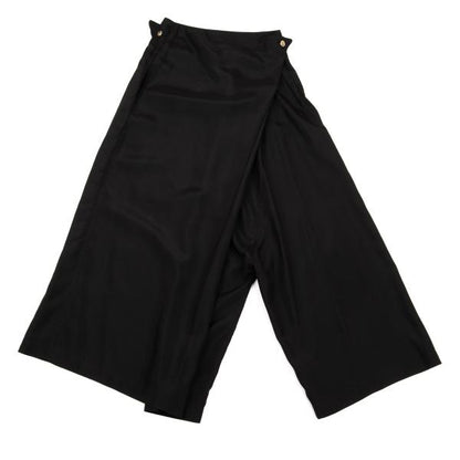 ISSEY MIYAKE Silk Cupro Asymmetrical Pants Black Size M