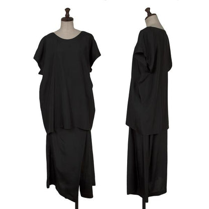 ISSEY MIYAKE Silk Cupro Asymmetrical Pants Black Size M