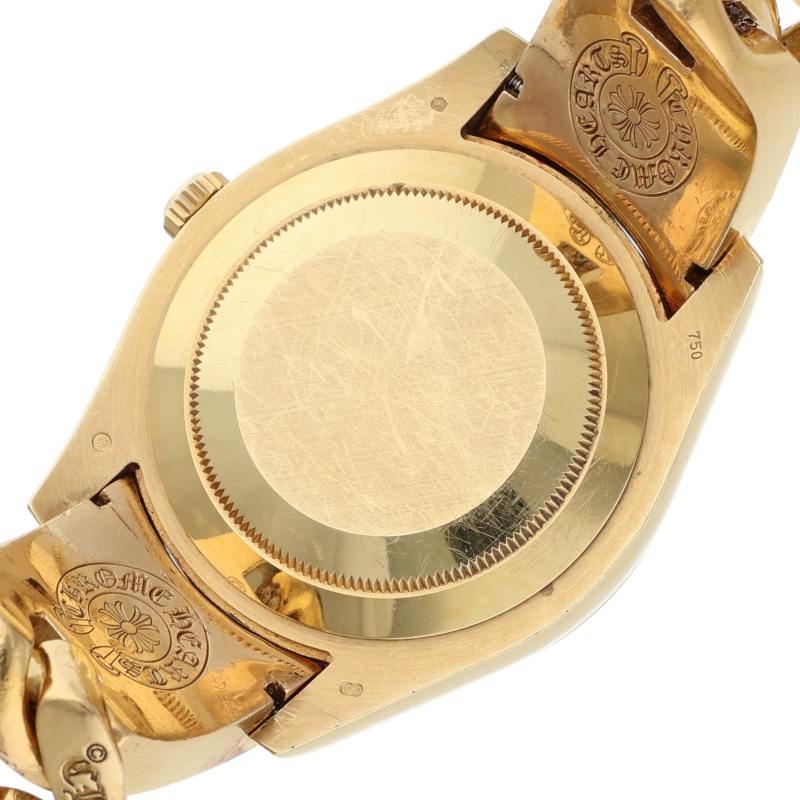 Chrome Hearts Day-Date Pave Diamond CH Gold Watch Size 42MM
