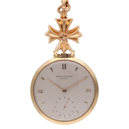 Chrome Hearts 22K Yellow Gold CH PLS Pocket Watch & Chain