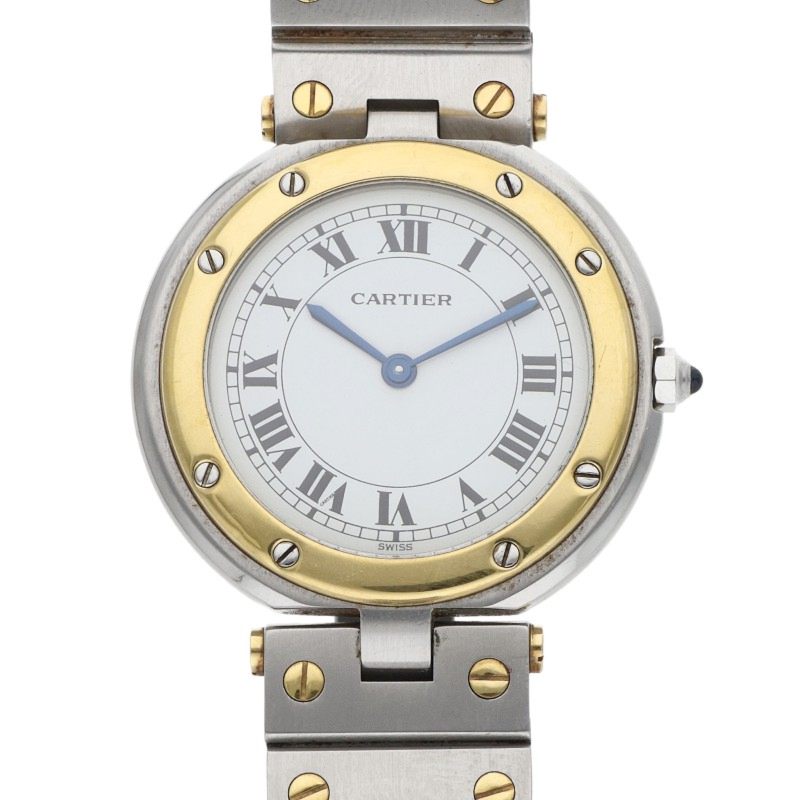 Cartier Santos Round YG Bezel SS Quartz Watch Size ONE SIZE