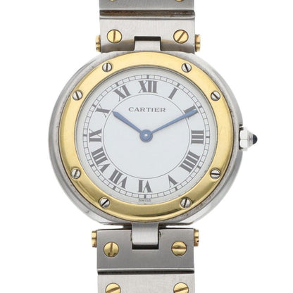 Cartier Santos Round YG Bezel SS Quartz Watch Size ONE SIZE