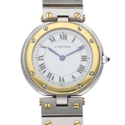 Cartier Santos Round YG Bezel SS Quartz Watch Size ONE SIZE