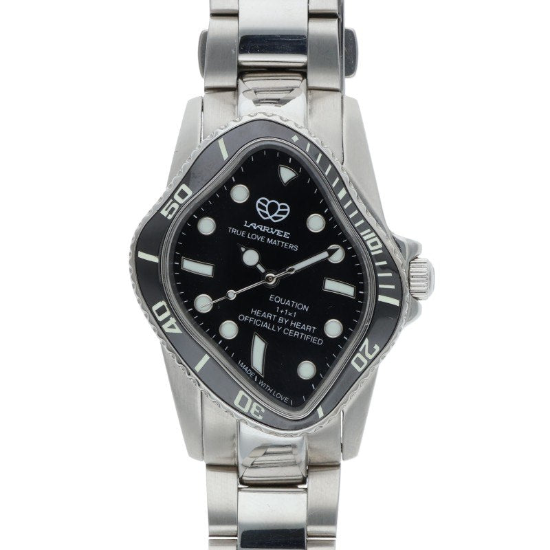 LAARVEE Silver/Black Automatic SS Watch Size ONE SIZE
