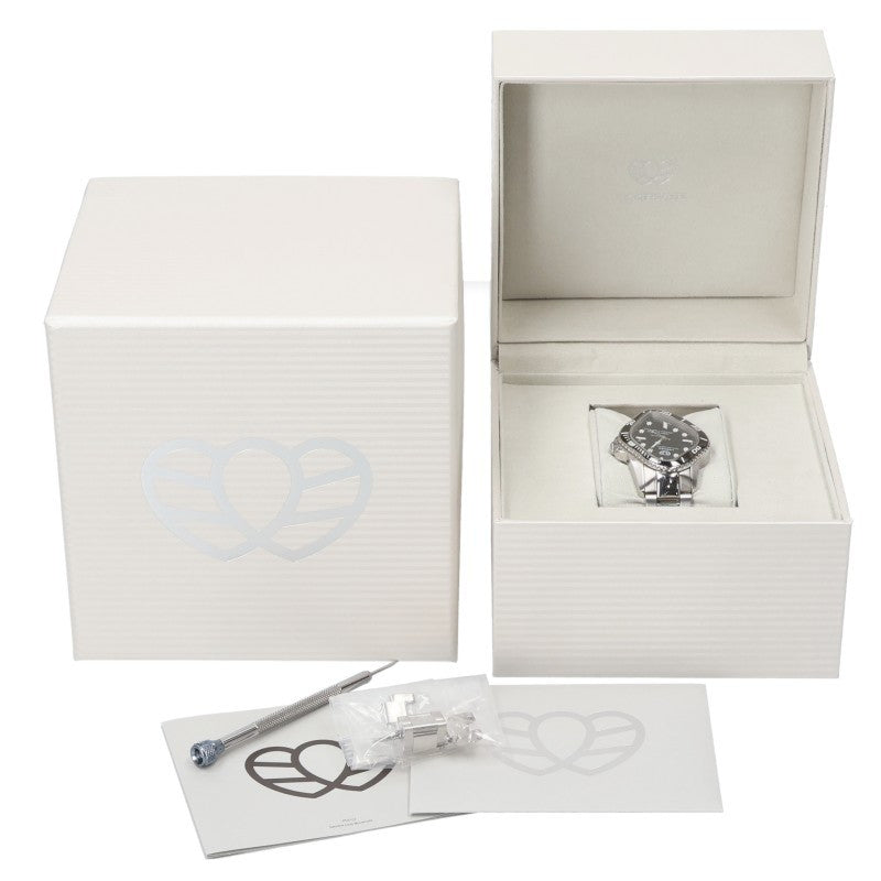 LAARVEE Silver/Black Automatic SS Watch Size ONE SIZE