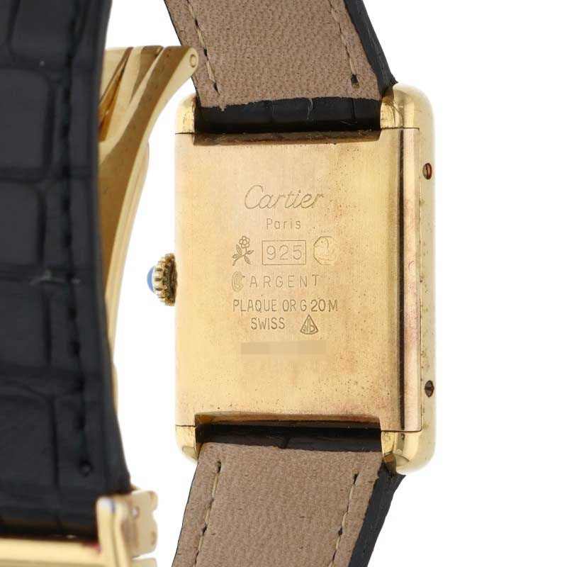 Cartier Must Tank LM Black Dial Watch Size LM
