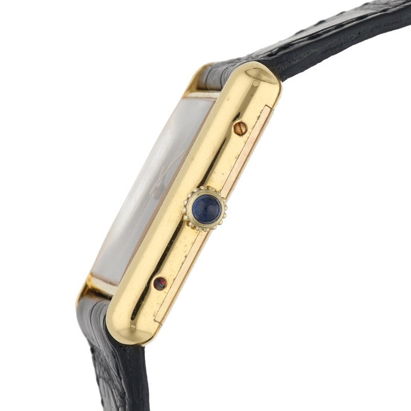 Cartier Must Tank LM Black Dial Watch Size LM