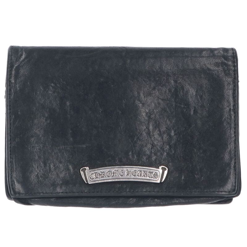 Chrome Hearts Scroll Label Card Case Black