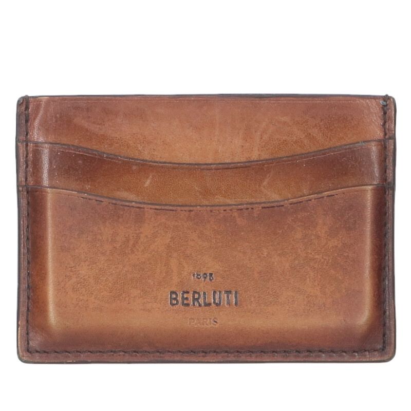 Berluti Front Logo Design Card Case Brown Size ONE SIZE