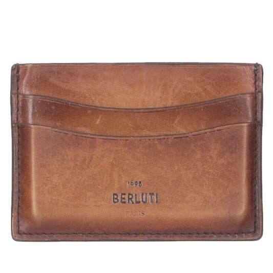 Berluti Front Logo Design Card Case Brown Size ONE SIZE